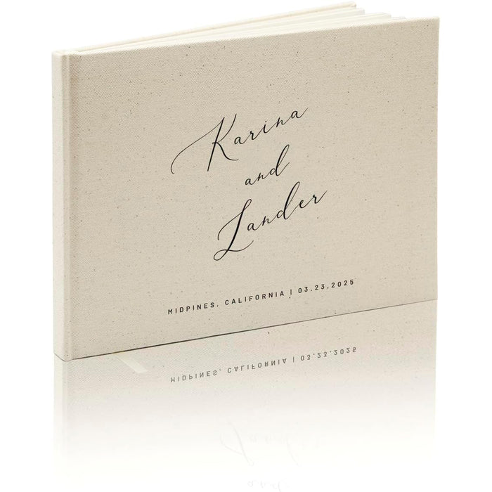 Real Linen Guest Book - 9.5 x 7" (Design 4)