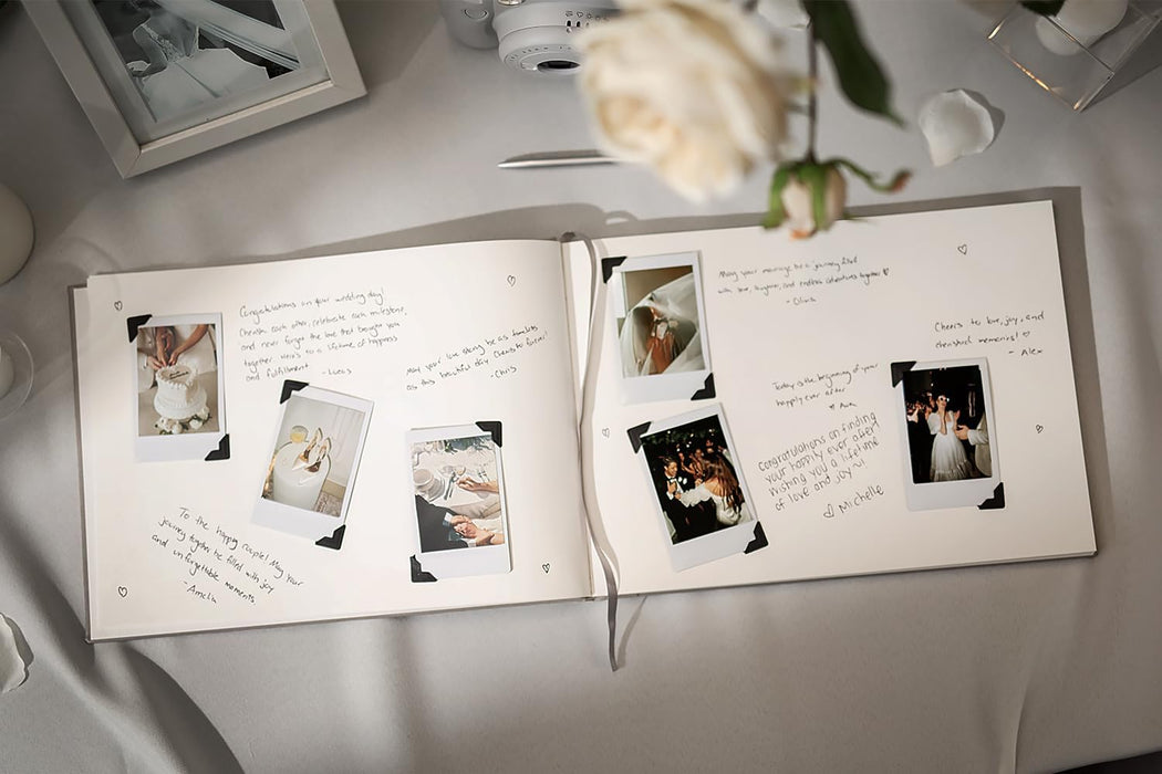 Personalized Wedding Book Set with Guestbook Vow Books (Design 1) - Custom Large 11.5 x 8.5 Guest Signin Book, 5.75 x 4 Vow Books for Marriage Ceremony Reception, Gift for Engaged Couple, Eggshell