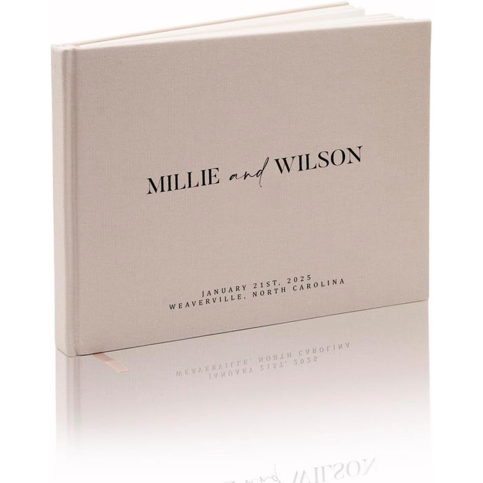 Real Linen Guest Book - 9.5 x 7" (Design 6)