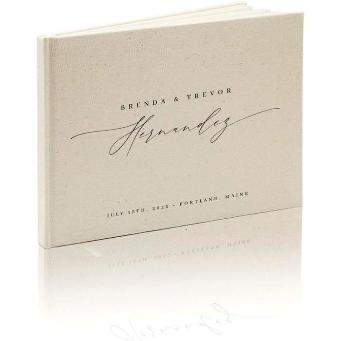 Real Linen Guest Book - 9.5 x 7" (Design 7)