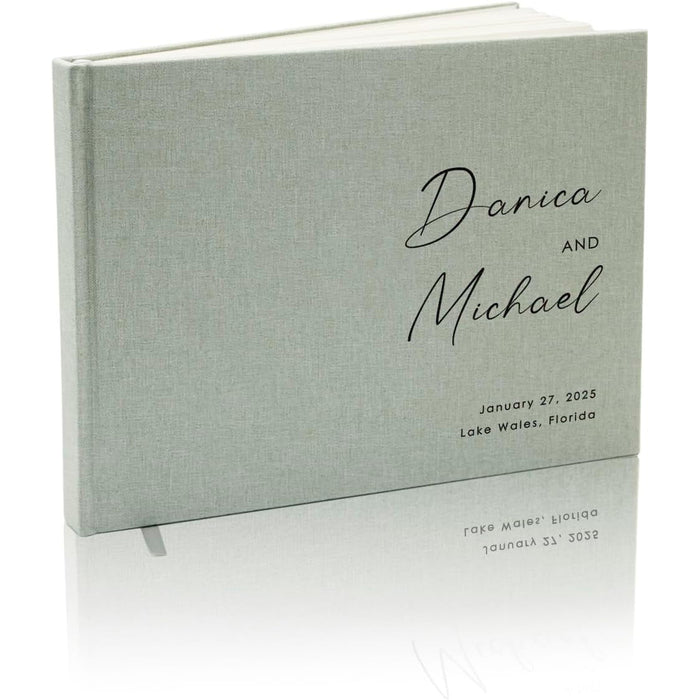 Real Linen Guest Book - 9.5 x 7" (Design 3)