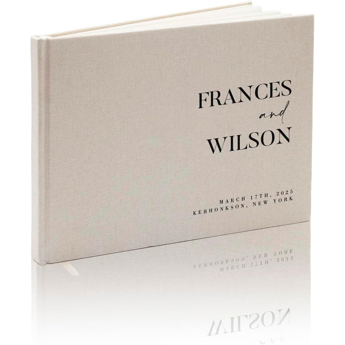 Real Linen Guest Book - 9.5 x 7" (Design 8)