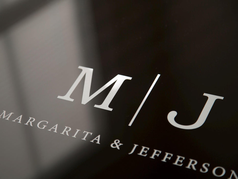 Wedding Guest Book Alternative (Black) w/ Optional 3D Monogram - Personalized Acrylic Plaque Guestbook, Wedding Reception Decor Signage