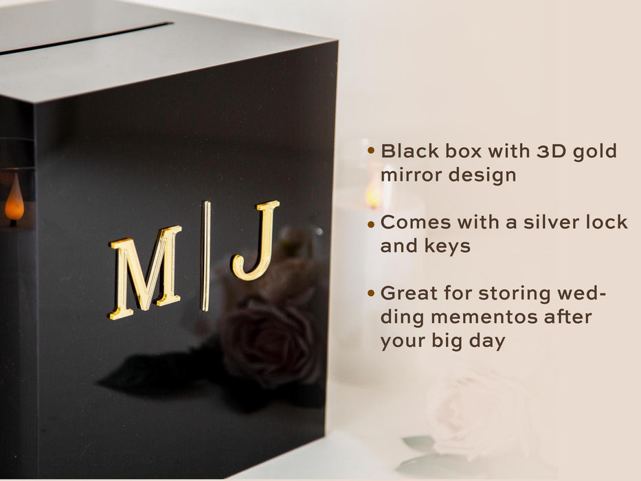 Acrylic Wedding Card Box - Custom Wedding Envelope Box with Lock, Personalized Wedding Decor, Memory Box for Gifts, Money Box