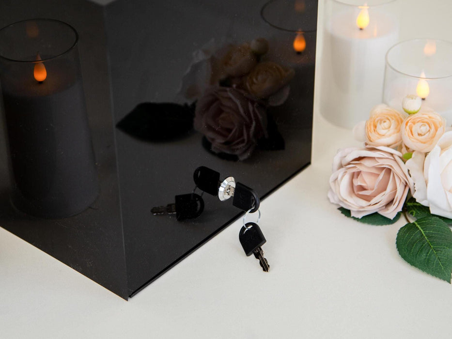 Acrylic Wedding Card Box - Custom Wedding Envelope Box with Lock, Personalized Wedding Decor, Memory Box for Gifts, Money Box