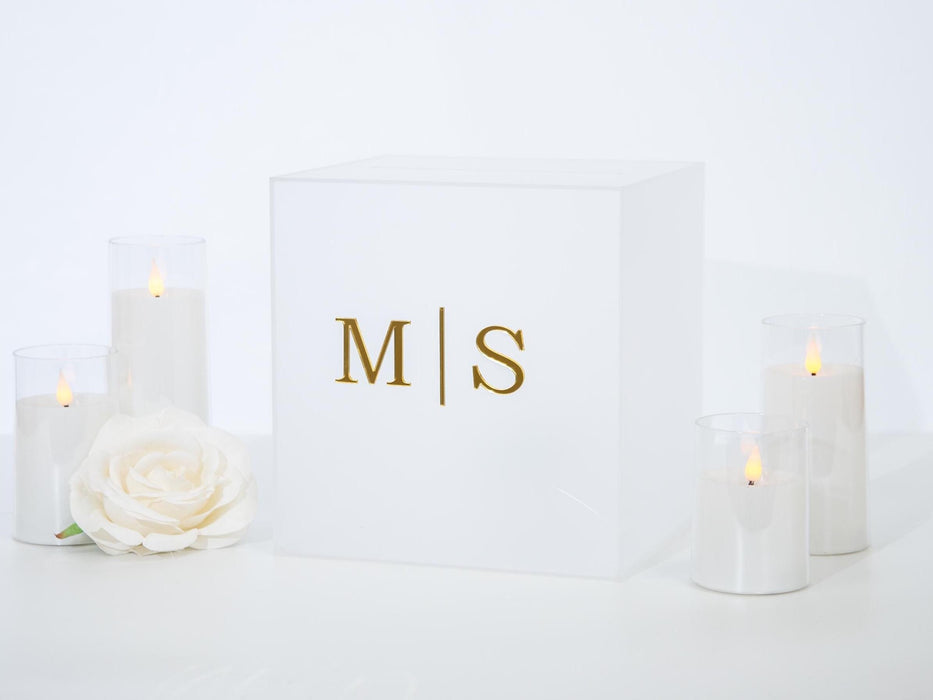 Acrylic Wedding Card Box - Custom Wedding Envelope Box with Lock, Personalized Wedding Decor, Memory Box for Gifts, Money Box