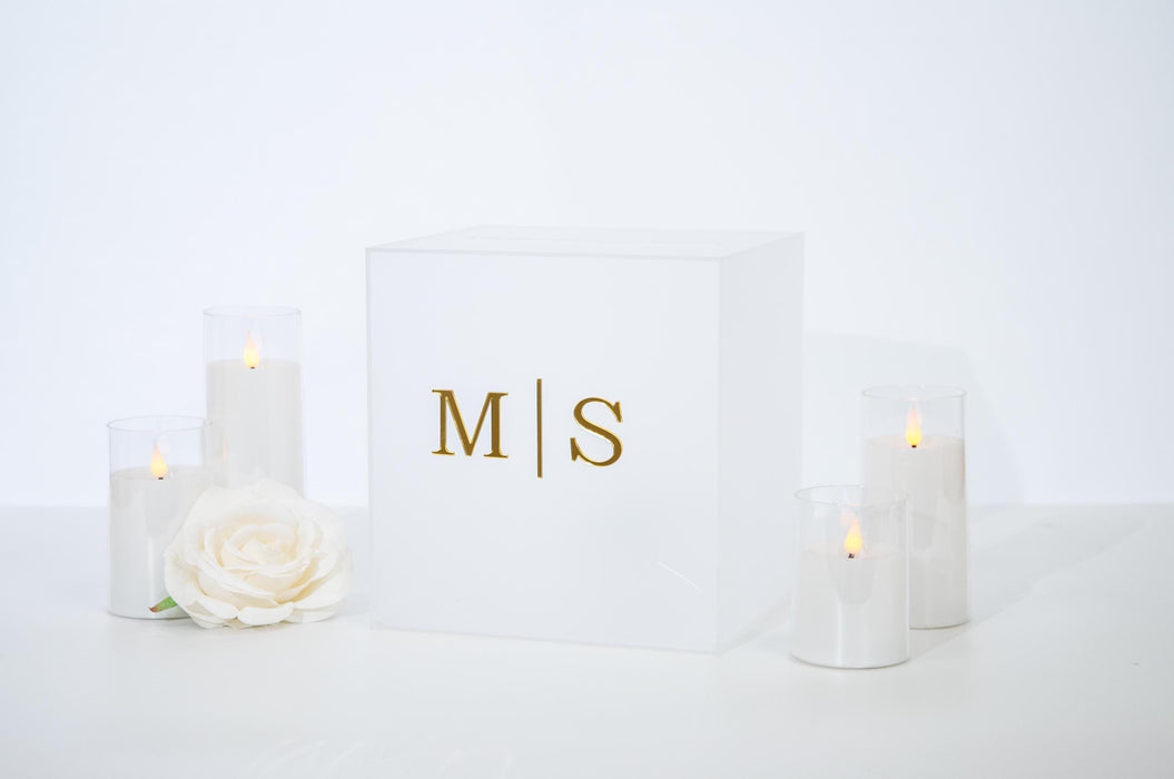 Acrylic Wedding Card Box - Custom Wedding Envelope Box with Lock, Personalized Wedding Decor, Memory Box for Gifts, Money Box