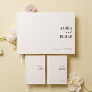 Personalized Wedding Book Set with Guestbook Vow Books (Design 3) - Custom Wedding Keepsake, Personalized Guestbook, Vow Journals, Modern Wedding Decor, Elegant Wedding Stationery for Couples, Taupe
