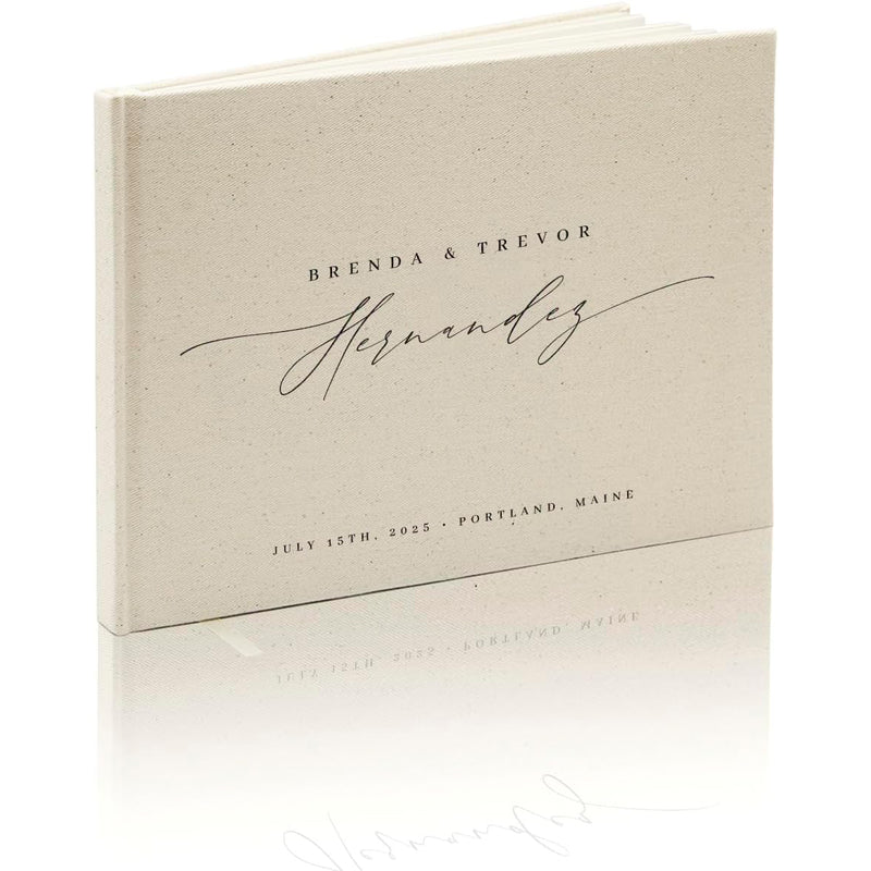 Real Linen Guest Book - 9.5 x 7" (Design 7)