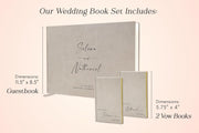Personalized Wedding Book Set with Guestbook Vow Books (Design 4) - Custom Wedding Guestbook, Modern Vow Books, Keepsake Journal, Elegant Wedding Decor, Unique Wedding Stationery for Couples, Taupe
