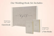 Personalized Wedding Book Set with Guestbook Vow Books (Design 5) - Custom Wedding Keepsake, Vow Journals, Customizable Guestbook, Elegant Wedding Decor, Modern Wedding Stationery for Couples, Taupe