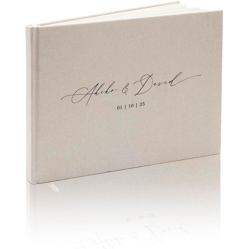 Real Linen Guest Book - 9.5 x 7" (Design 1)