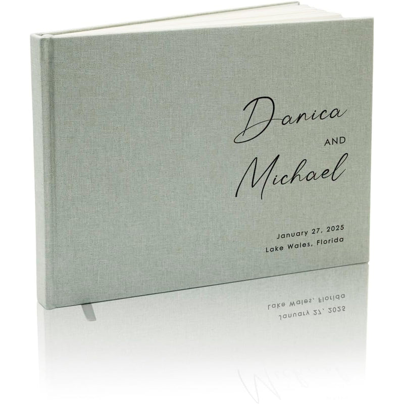 Real Linen Guest Book - 9.5 x 7" (Design 3)
