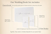 Personalized Wedding Book Set with Guestbook Vow Books (Design 1) - Custom Large 11.5 x 8.5 Guest Signin Book, 5.75 x 4 Vow Books for Marriage Ceremony Reception, Gift for Engaged Couple, Eggshell