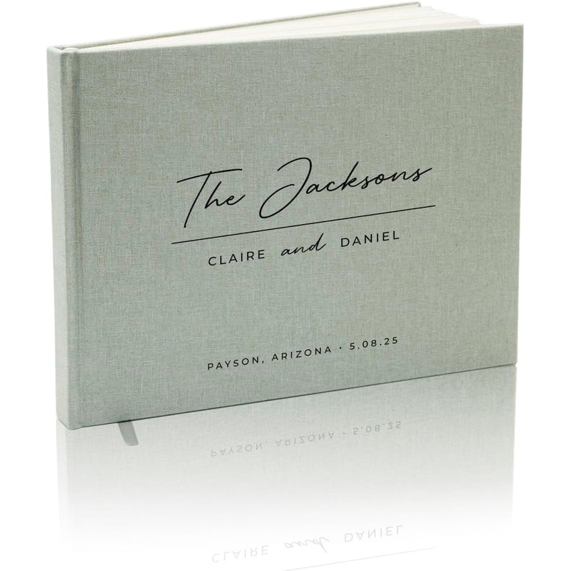 Real Linen Guest Book - 9.5 x 7" (Design 5)