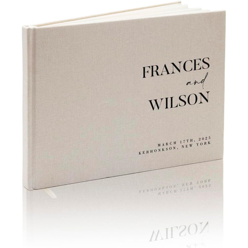 Real Linen Guest Book - 9.5 x 7" (Design 8)