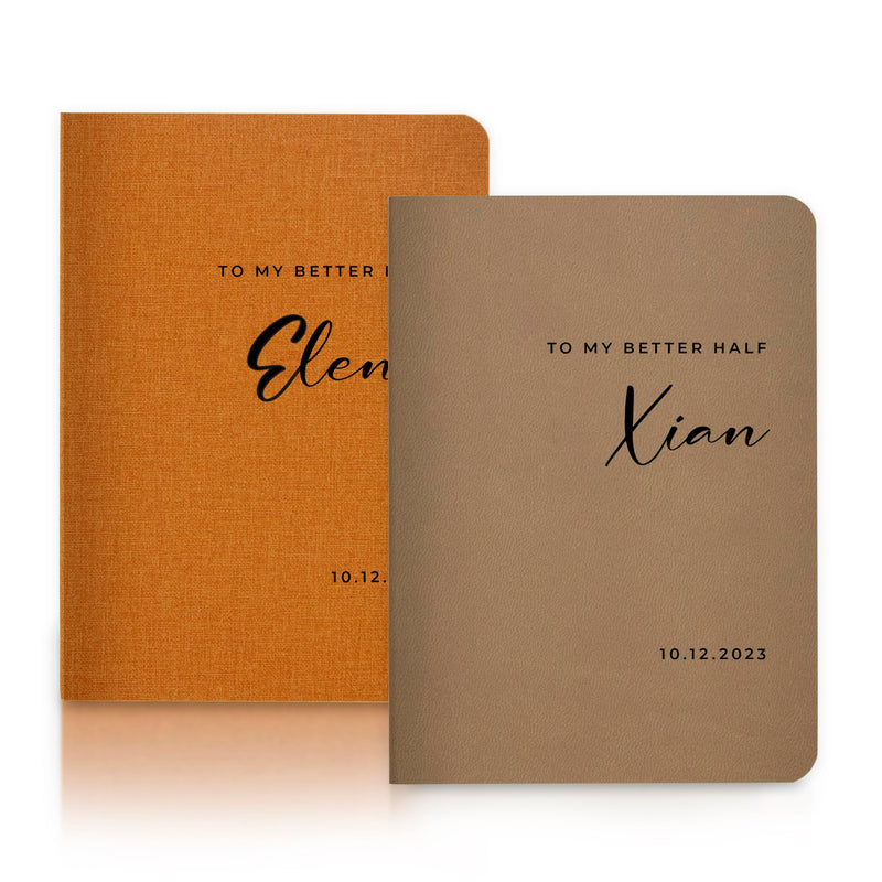 personalized soft-cover vow books — product photo