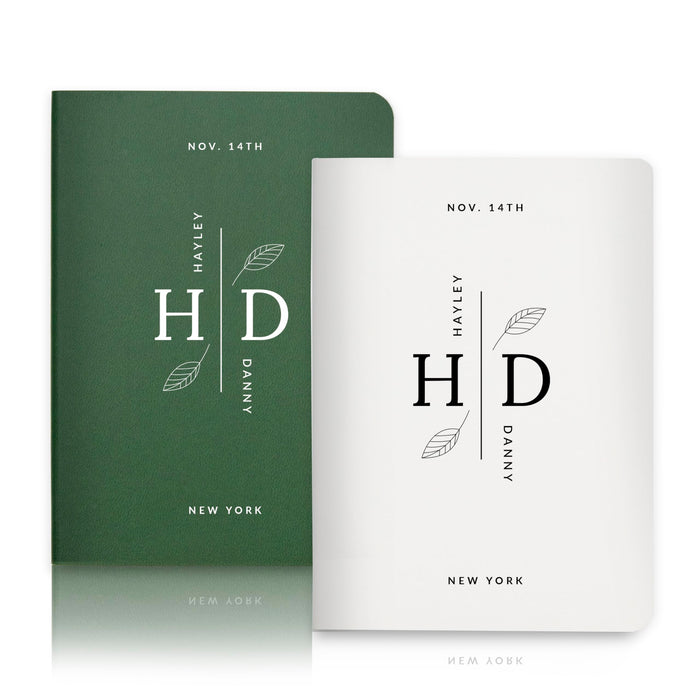 Personalized Soft Cover Initial Leaf Vow Books