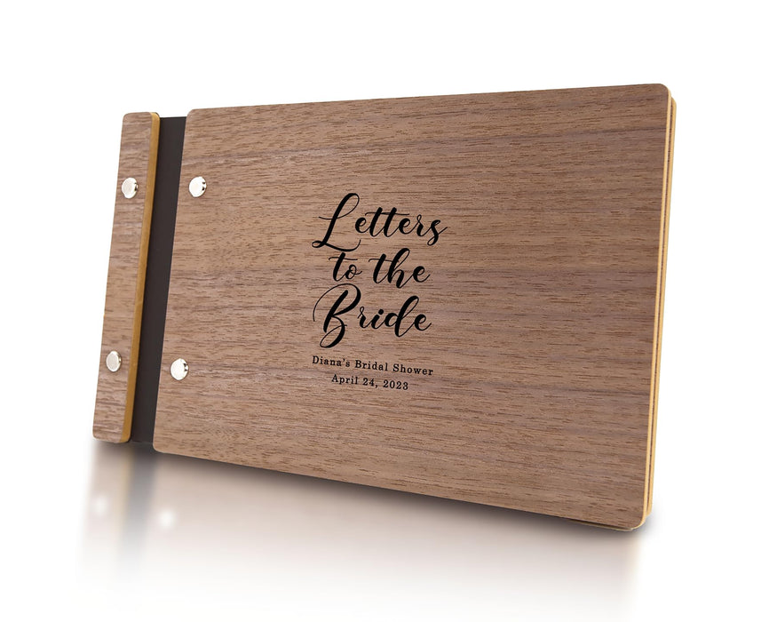 Engraved Wood Cover Book for Letters to the Bride