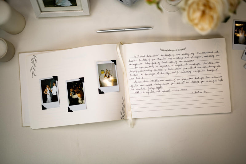 personalized linen photo-slot guestbook — additional product view