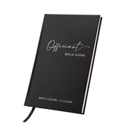 MUUJEE Custom Officiant Book - Personalized Modern Minimalist Notebook Custom Journal Gift for Pastor Ministers Sermon Wedding Ceremony, 32 PAges, 140gsm Thick Lined Paper, 5.25 x 8.25" (Design2)
