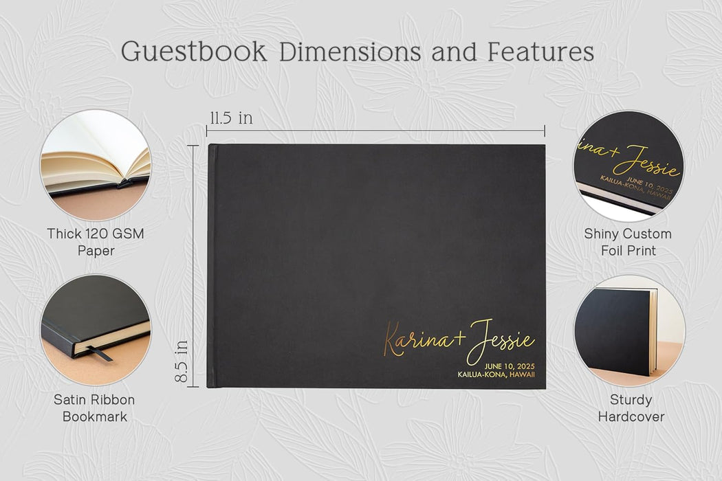 Custom Foil Personalized Guest Book - Style F4