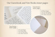 Personalized Wedding Book Set with Guestbook Vow Books (Design 1) - Custom Large 11.5 x 8.5 Guest Signin Book, 5.75 x 4 Vow Books for Marriage Ceremony Reception, Gift for Engaged Couple, Eggshell