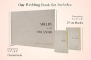 Personalized Wedding Book Set with Guestbook Vow Books (Design 3) - Custom Wedding Keepsake, Personalized Guestbook, Vow Journals, Modern Wedding Decor, Elegant Wedding Stationery for Couples, Taupe