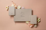 Personalized Wedding Book Set with Guestbook Vow Books (Design 4) - Custom Wedding Guestbook, Modern Vow Books, Keepsake Journal, Elegant Wedding Decor, Unique Wedding Stationery for Couples, Taupe