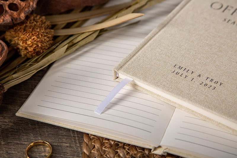 MUUJEE Custom Officiant Book - Personalized Modern Minimalist Notebook Custom Journal Gift for Pastor Ministers Sermon Wedding Ceremony, 32 PAges, 140gsm Thick Lined Paper, 5.25 x 8.25" (Design1)