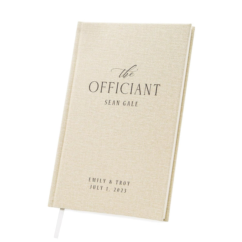 MUUJEE Custom Officiant Book - Personalized Modern Minimalist Notebook Custom Journal Gift for Pastor Ministers Sermon Wedding Ceremony, 32 PAges, 140gsm Thick Lined Paper, 5.25 x 8.25" (Design1)