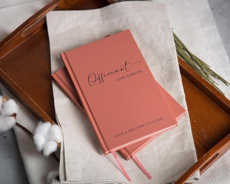 MUUJEE Custom Officiant Book - Personalized Modern Minimalist Notebook Custom Journal Gift for Pastor Ministers Sermon Wedding Ceremony, 32 PAges, 140gsm Thick Lined Paper, 5.25 x 8.25" (Design2)