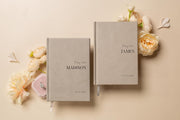 Personalized Wedding Book Set with Guestbook Vow Books (Design 3) - Custom Wedding Keepsake, Personalized Guestbook, Vow Journals, Modern Wedding Decor, Elegant Wedding Stationery for Couples, Taupe