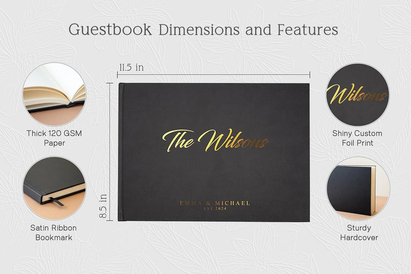 Custom Foil Personalized Guest Book - Style F2
