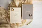 Vow Books Set of 2 (Promises Design) - Custom Hard Cover Luxury Modern Wedding Ceremony or Vow Renewal Booklets, Bride Groom Gifts, Engagement Party or Reception Speech Notes