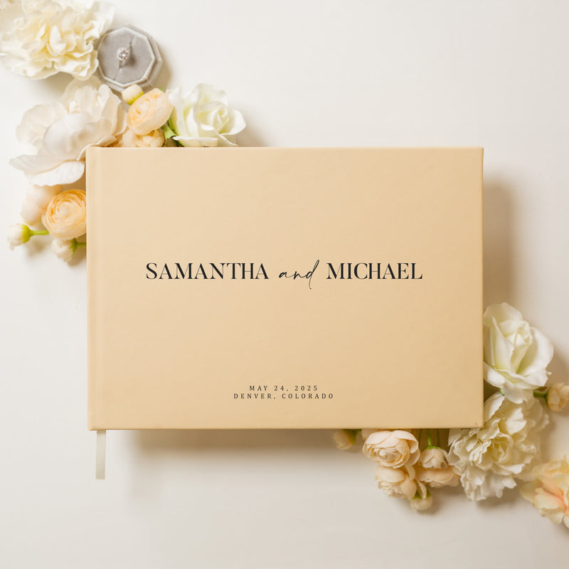 personalized blank-page wedding guestbook — product photo