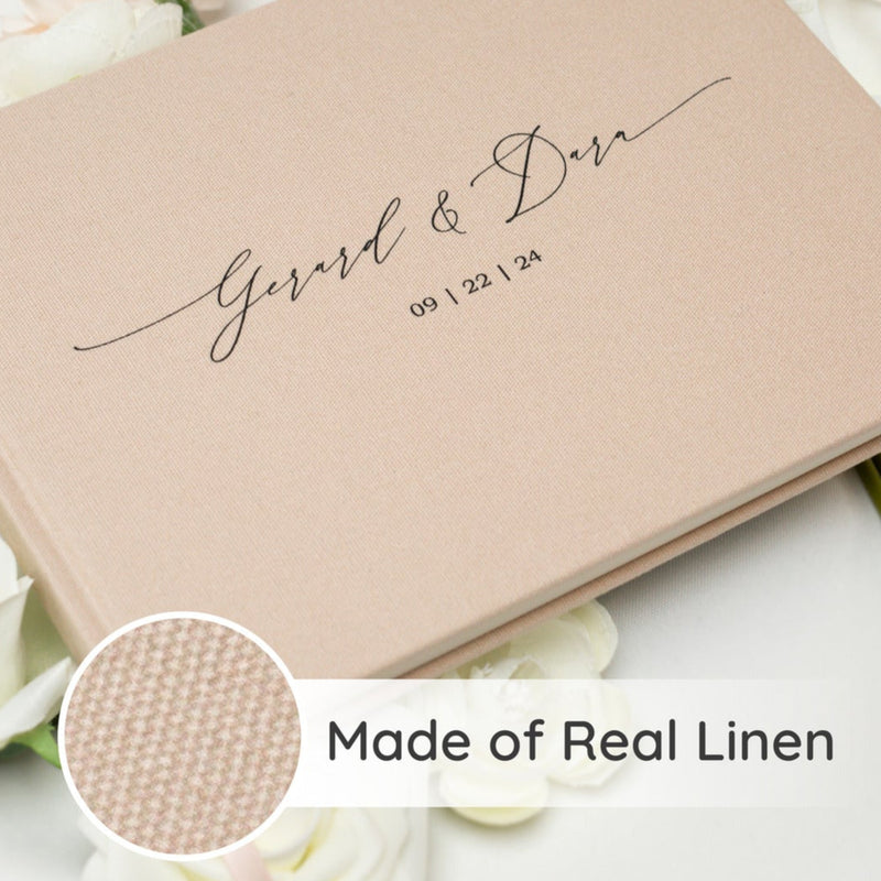 Real Linen Guest Book - 9.5 x 7" (Design 7)