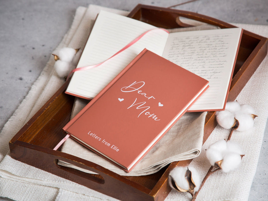 Dear Mom Lined Notebook - Hard Cover Letters Journal Mom Wife Girlfriend, Wedding Gift for Mom from Bride Groom, Thoughtful Gift for Mother