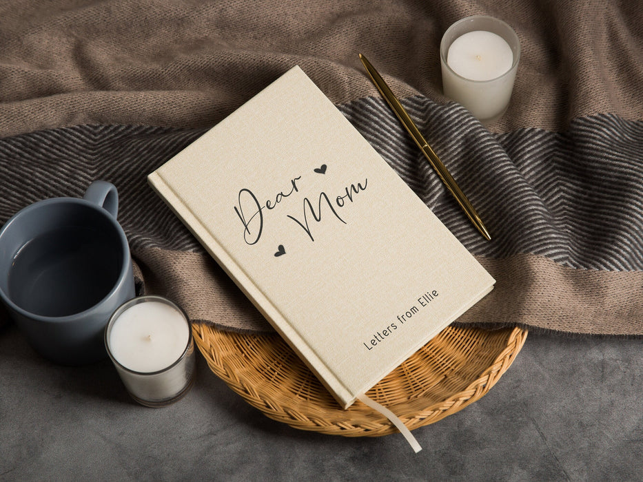 Dear Mom Lined Notebook - Hard Cover Letters Journal Mom Wife Girlfriend, Wedding Gift for Mom from Bride Groom, Thoughtful Gift for Mother