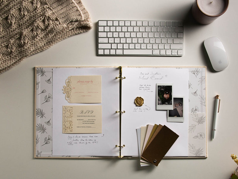 Wedding 3 Ring Linen Binder (Design 5)