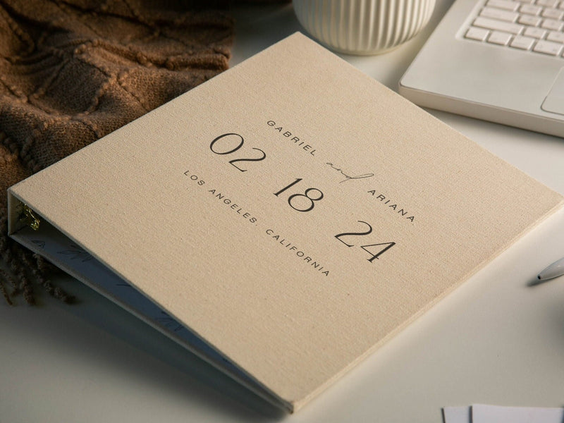 Wedding 3 Ring Linen Binder (Design 5)