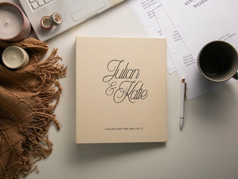 Wedding 3 Ring Linen Binder (Design 6)