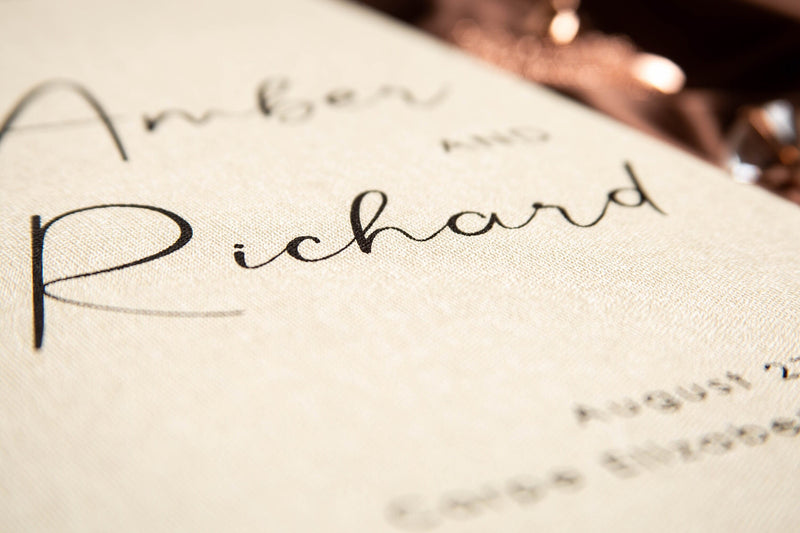 Real Linen Cream Guest Book (Design 3)