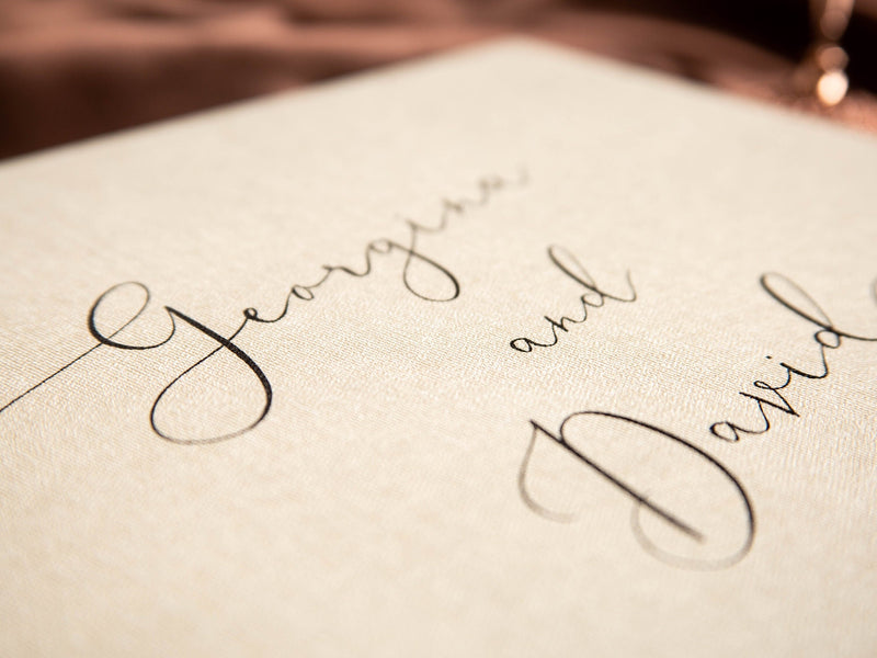 Real Linen Cream Guest Book (Design 4)