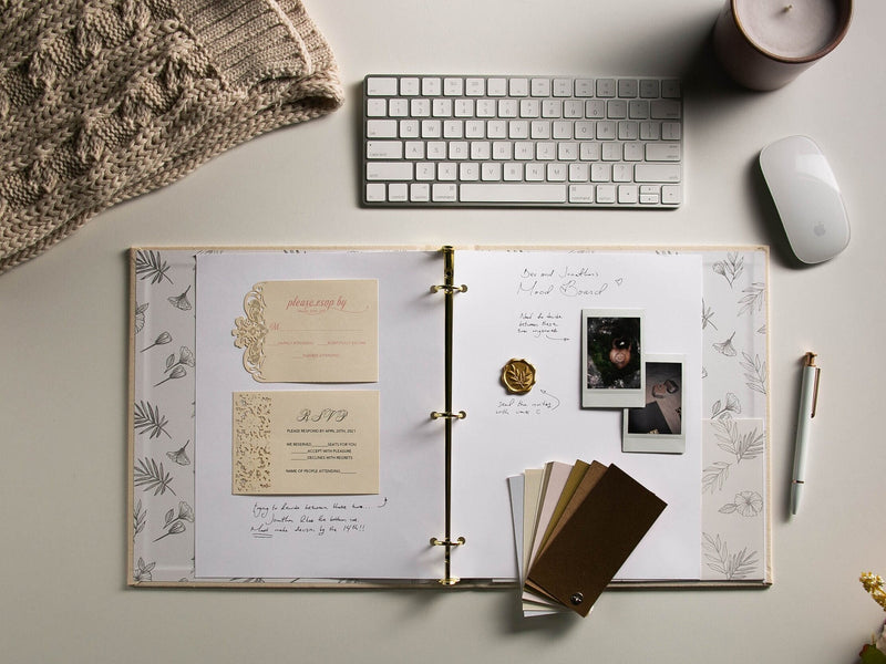 Wedding 3 Ring Linen Binder (Design 2)