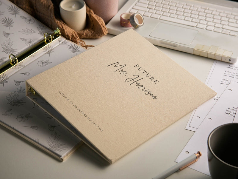 Wedding 3 Ring Linen Binder (Design 2)
