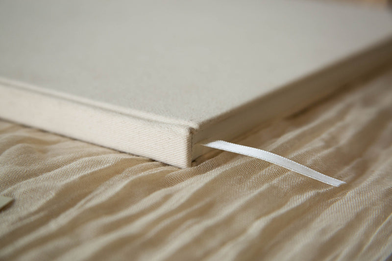 Real Linen Cream Guest Book (Design 3)