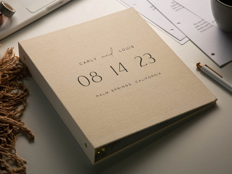 Wedding 3 Ring Linen Binder (Design 5)