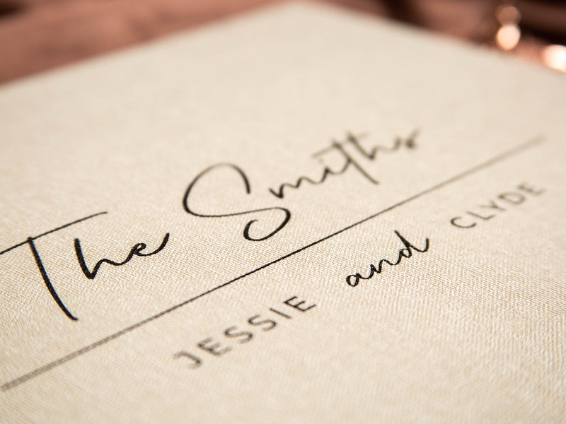 Real Linen Cream Guest Book (Design 5)