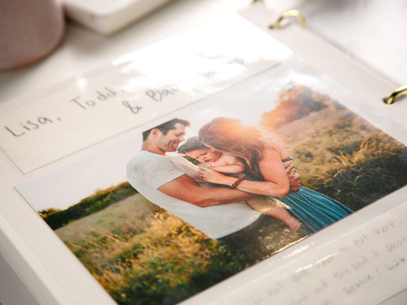 Linen Photo Album Binder (D3) - Personalized Peel & Stick Memory Book w/ Refillable Scrapbook Pages Self-adhesive Family Keepsake
